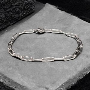 Stainless Steel Paper Clip Chain Stackable Bracelet 6 inch